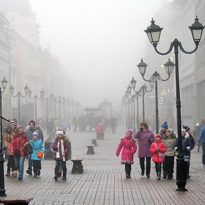 Улица Петербургская в тумане
